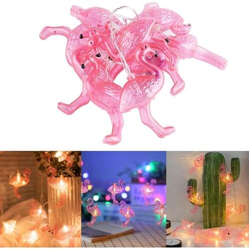 2M 10LED Flamingo Led String Lights Steady Summer Party Decorations Hawaii Christmas Wedding Birthday Party Kids Room Decoration
