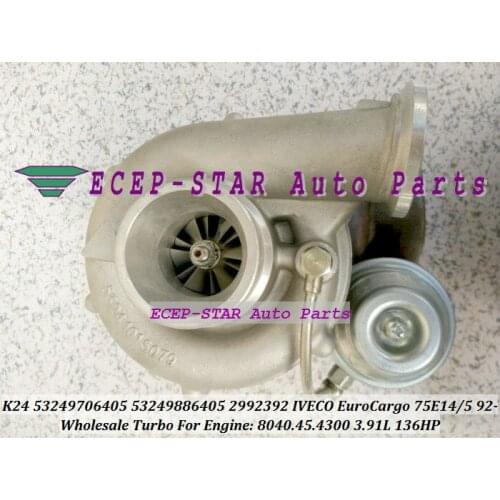 K24 53249706405 53249886405 4848601 Turbo Turbocharger For IVECO EuroCargo 75.14 75E14 75E15 1992 8040.45.4300 3.9L 136HP