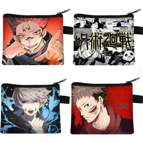 Japanese Anime Jujutsu Kaisen Yuji Itadori Print coin purse Women cartoon zero wallet Ladies clutch Zipper coins bag