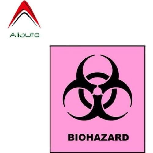 Aliauto Personality Funny Car Sticker Biohazard Radioactive Zombie Danger Warning PVC Decal Waterproof Sunscreen,16cm*18cm