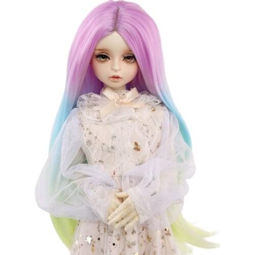 1/3 1/4 Bjd doll wig High Temperature Fashion Long rainbow Straight and curly Bjd Wigs SD For BJD Doll