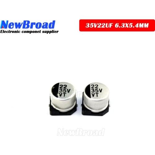 10PCS SMD Aluminum Electrolytic Capacitor 35V22UF 6.3*5.4MM 22UF35V 35V 22UF