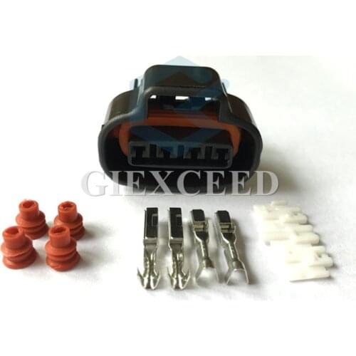 2 Sets 4 Pin 2JZ-GE Distributor Crank Female Wire Socket Plug TPS Boost Sensor Oval Ignition Coil Connector Sumitomo For Toyota