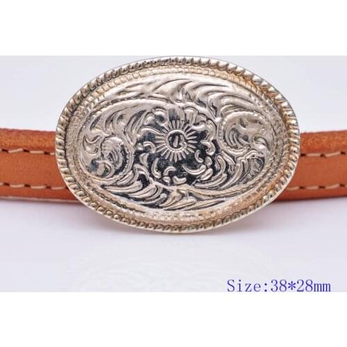 5PC 38X28MM Retro Bling Silver Western Floral Engraved Conchos Decor Screwback