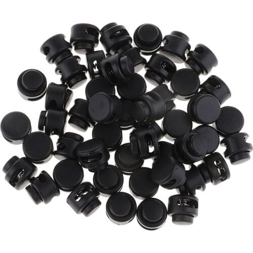 50pcs 13mm 2 Hole Cord Lock Ends Toggle Stopper Paracord Shoelace Sportswear