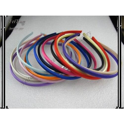 7MM Headbands Satin Headbands Children Headbands hair band 50pcs/lot 15 Colors Free Shipping