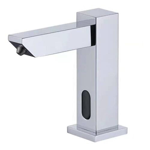 Free ship Single hole chrome color foam Sensor square soap dispenser brass FAUCET Style