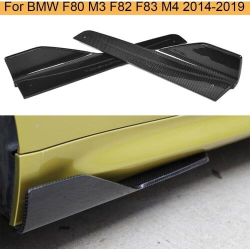 Carbon Fiber Side Skirts Splitters for BMW F80 M3 F82 F83 M4 2014-2019 Convertible Coup Sedan GTS Car Side Skirts Splitters 2PCS