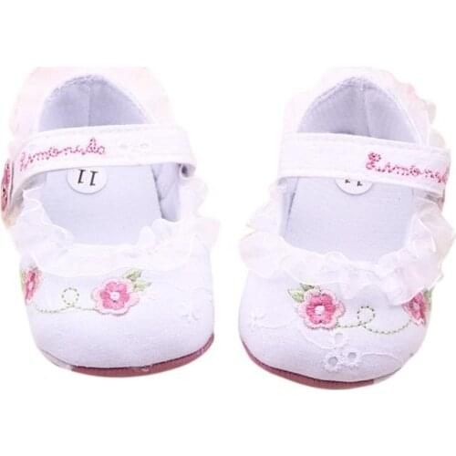 Infant Newborn Princess Party Lace Floral Soft Sole Crib Shoes Newborn Baby Girl Shoes Anti-slip Sneaker Prewalker Toddler 0-10M