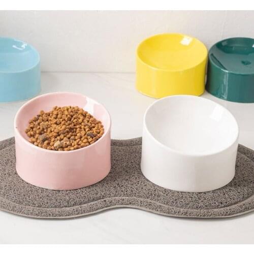 Hot Sale Ceramic Pet Bowls Puppy Food Raised Bowl Non-slip Water Tilt Feeder Dish Pet Feeding Bowl for Dog and Cat Accessories