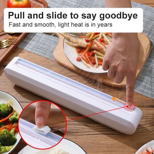 Punch-free Fixing Food Wrap Dispenser Cutter Foil Cling Film Wrap Dispenser Plastic Sharp Cutter Storage Holder Kitchen Tool