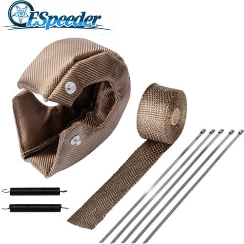 ESPEEDER Exhaust Turbo Heat Shield T4 Turbo Blanket Heat Shield Barrier 1,200 Degree Temp Rating With 5m Exhaust Wrap Pipe Heat