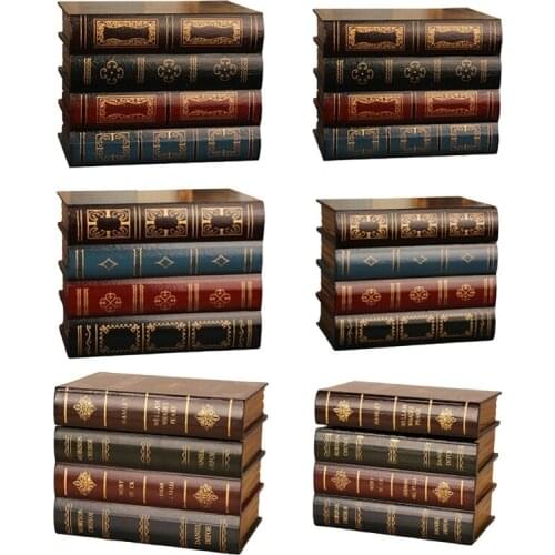 European Retro Fake Book Shape Storage Box Ornaments Office Decoration Secret Item Organizer Household Items Collection