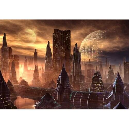 Custom mural photo wallpaper 3d Science fiction movie scene high-rise building decor living room Wallpaper for walls in rolls