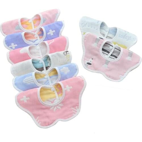 Cotton Scarf Baby Bibs Cute Cartoon Toddler Baby Saliva Towel Fit 0-3 Years Old Infant Burp Cloths Feeding