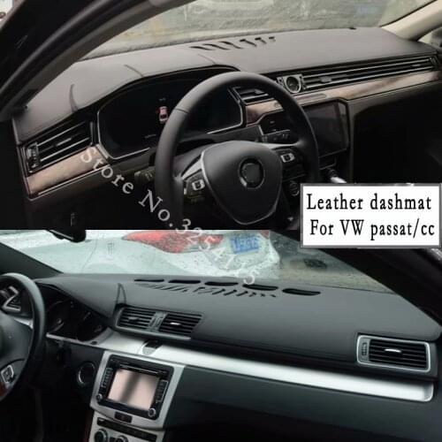 For Volkswagen Passat CC B5 B6 B7 B8 1998 2006 2017 Leather Dashmat Dashboard Cover Car Pad Dash Mat SunShade Carpet Custom
