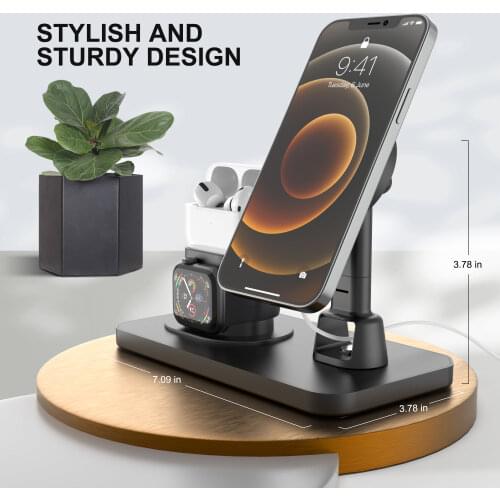 3 in 1 Magnetic Wireless Charger For MagSafe Fast Charging Station Iphone 12 Mini Pro Max For Watch Airpods Chargers Stand Dock