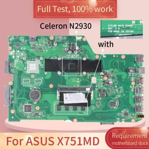 REV.2.0 For ASUS X751MD SR1W3 Celeron N2930 DDR3 Notebook motherboard Mainboard full test 100% work