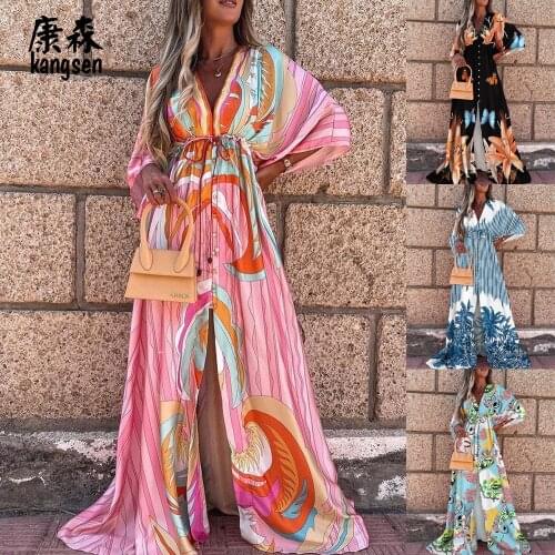 Fashion romantic print dress pink temperament commuter geometric fashion fashion style