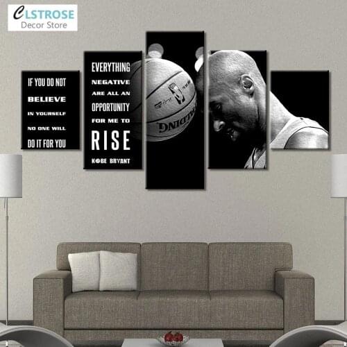 Five Panel Modular Picture Madonna Bryant Lil Peep Portrait Poster Black White Canvas Painting Home Decor Living Room Frameless