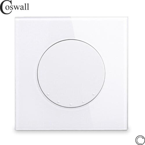 Coswall 2018 New Arrival 1 Gang Wall Doorbell Switch Momentary Contact Switch Pulse Switch Crystal Tempered Glass Panel 16A