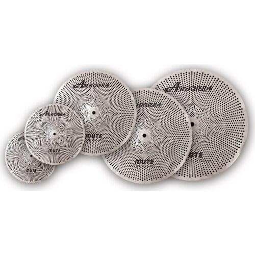 ARBOREA High QualitySilver Mute CYMBAL 14'' Hihat +16'' Crash +18'' Crash +20'' Ride + Cymbals Bag +Golden Mute 14" Hihat