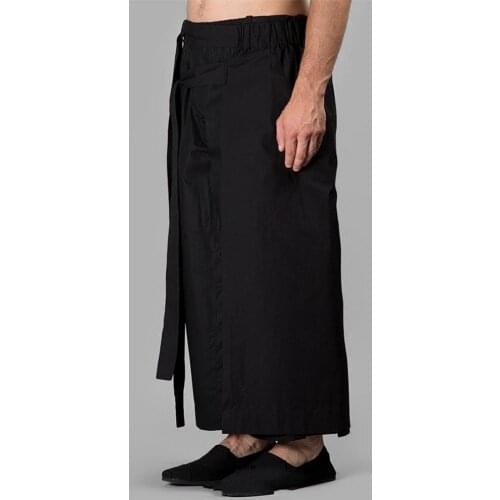 Mens new menswear fashion designer multi-layer deconstruction design sense nine culottes, trousers and large size clothing