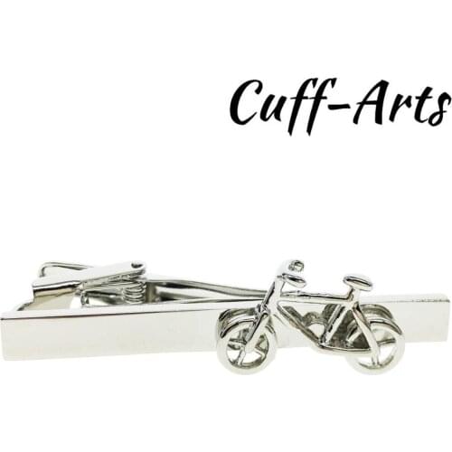 New Simple Fashion Cycle Bike Style Tie Clip for Men Metal Gold Tone Simple Bar Clasp Practical Necktie Clasp Tie Pin T10081