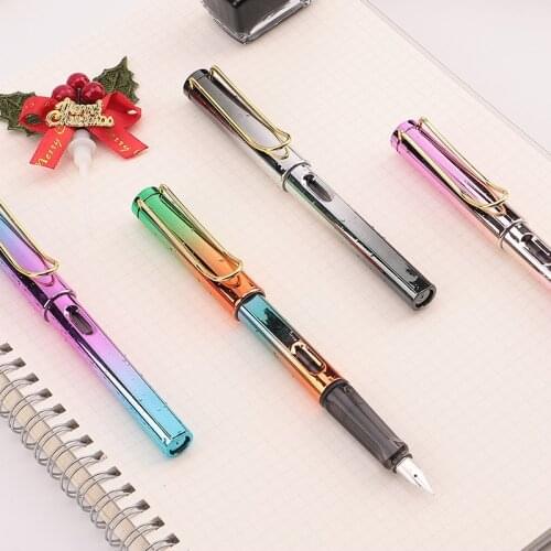 Rainbow Color Fountain Pen For Kids Writing School Office Supplies Kawaii Stationery Gift Pen Writing Tool 0.38mm