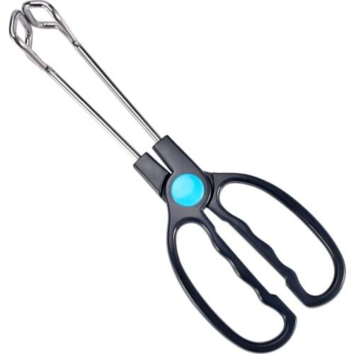 Justdolife Stainless Steel Scissors Tongs Plastic Handle Non-Slip Food Tongs Kitchen Tongs Home Kicthen Food Scissor Tongs