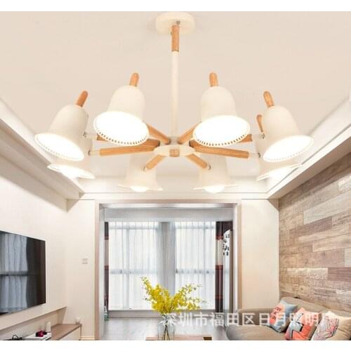 Nordic Pendant Lights Wood Aluminum hat Lampshade Industrial Lighting Loft Lamparas Colorful Lamp E27 Base Light Fixtures