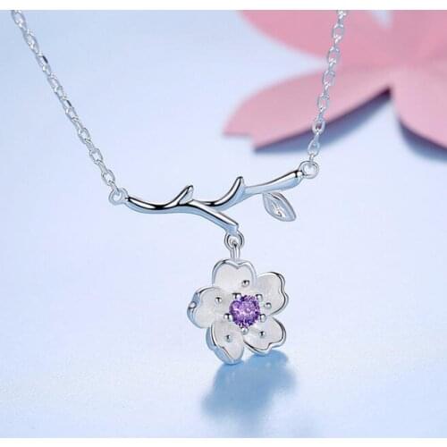 SMJEL New Fashion Romantic Cherry Blossoms Choker Necklaces & Pendants For Women Flower necklace SYXL078