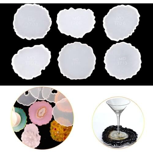TC166 6Pcs Set Irregular Wave Epoxy Resin Molds Crystal Mat Casting Handmade Molde Silicone Resina Epoxi For DIY Crafts