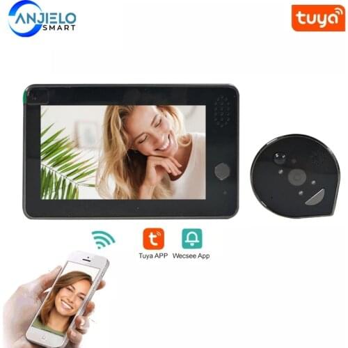 4.3 Inch Smart wifi Door peephole Camera home Video eye Doorbell HD1080P Night PIR Mobile Phone IOS Android Wecsee & tuya APP