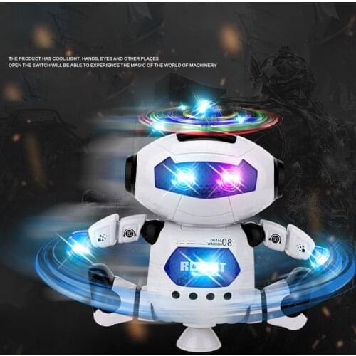 360 Rotating Dance Robot Electronic Walking Toys with Music Light Gift for Kids Astronaut Toy To Child