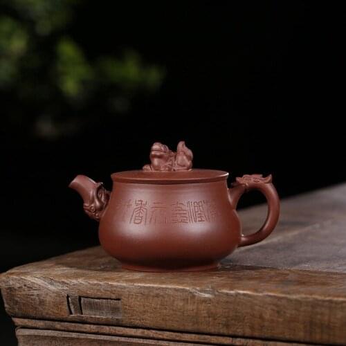 All kinds of purple clay kung fu tea pot undressed ore home Tibet purple clay han injection pot LOGO teapot tea set