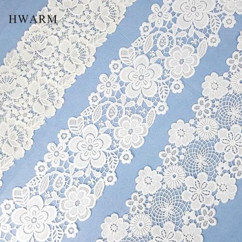 High Quality Milk Silk Water Soluble Embroidery African Lace Fabric Large Bar Code Hollow Dress Accessories Wedding Sewing Trim