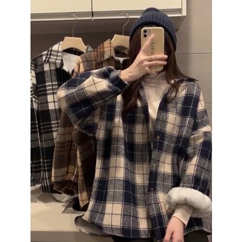 Woman clothes spring autumn plaid shirt jacket shirts women shirts plaid shirt women
