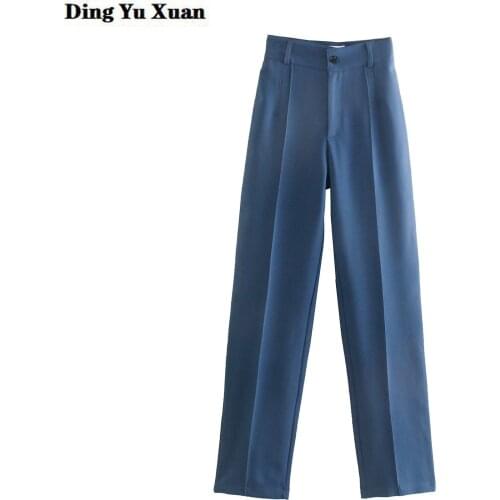 Yellow Red Khaki Green High Waist Suit Pants Women Ladies Office Work Wear Pants Fashion Middle Aged Pink Purple Harem Trousers