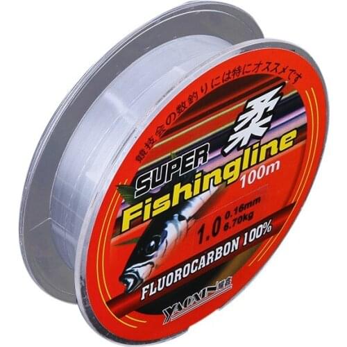 100% Transparent Nylon Fluorocarbon Fishing LineBrand Super Strong 100 m Fishing Tackle Non-Linen Multifilament