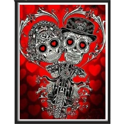 5D DIY Square Round Diamond Embroidery Motorcycle Skull Love Heart Mosaic Diamond Painting Cross Stitch Rhinestone Home Decor