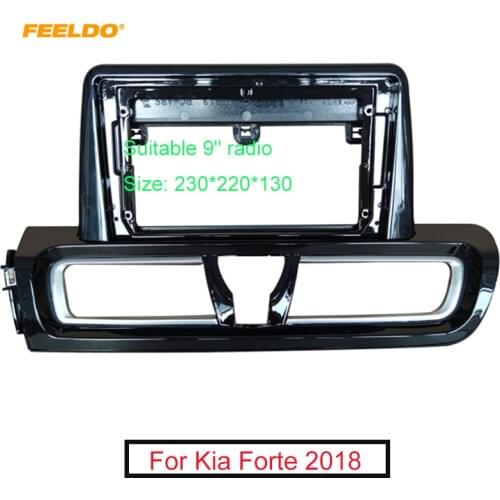 FEELDO Car 9 Inch Audio Face Plate Fascia Frame For Kia Forte 2018 2Din Big Screen Radio Stereo Panel Dash Mount Frame Kit