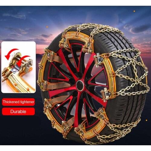 Car Wheels Tyre Tire Snow Ice Chains Belt Winter Anti-Skid Balance Design Auto SUV Wheel Chain Winter Strap Adjustable 44-21CM