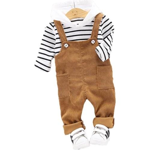 Bibihou Toddler Girl Clothes Set Winter Warm Boys Outfits Fake Two Pieces Top Pants Children Outswear Kids Tracksuit Fashion Hot