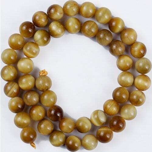 Natural Stone Beads Yellow Series Golden Tiger Agate Loose Beads for Making DIY Handmade Bracelet Accessories 4/6/8/10/12mm