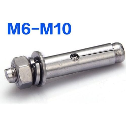 304 Stainless Steel Expansion Screws Nail / Pipe External Expansion Bolt M6 M8 M10 Detonating Screw 10pcs