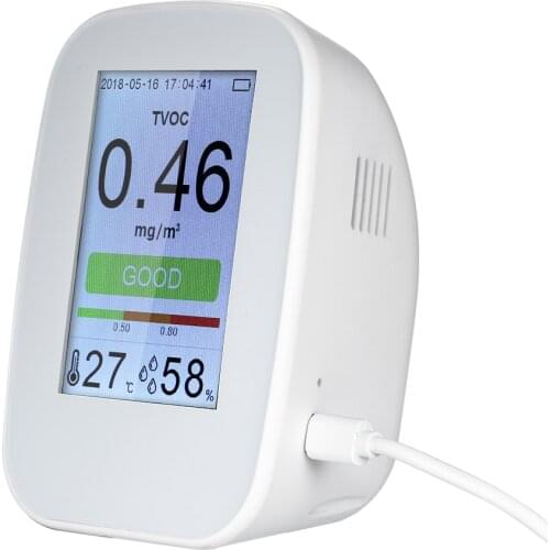 Home Multifunctional Air Quality Detector gas detector PM2.5 HCHO TVOC Tester CO2 Meter Monitor Tester with Rechargeable Battery