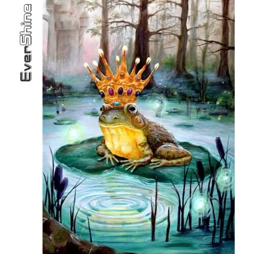 Evershine Diamond Painting Frog Diamond Mosaic Animals Full Square Round Rhinestone Embroidery Sale Cross Stitch Wall Decoration