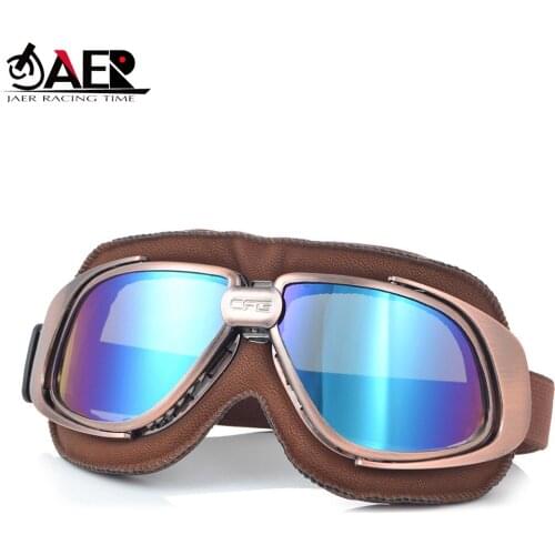 JAER Motocross Goggles Helmet Pilot Scooter Retro Moto Outdoor Dirt Bike Riding Jet Motorcycle Glasses Goggles