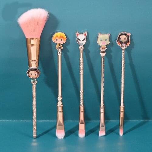 Anime Demon Slayer Makeup Brush Cosplay Prop Rose Gold Accessories